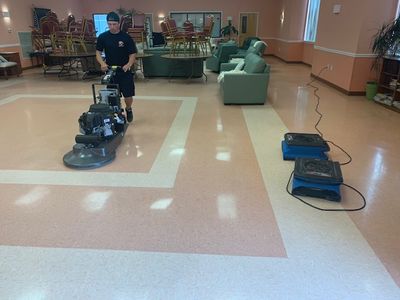 Performing Vinyl Tile Cleaning in Commercial Space