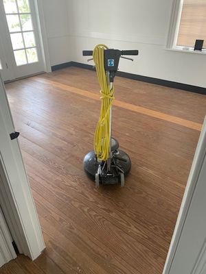 Wood Flooring With Buffer Machine