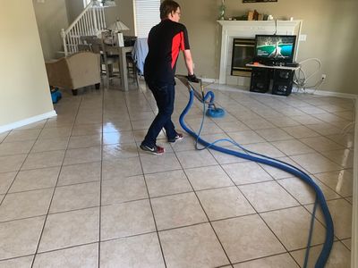 Tile and Grout Cleaning in Progress