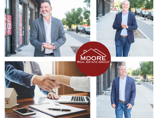 The Moore Real Estate Group team members in a collage