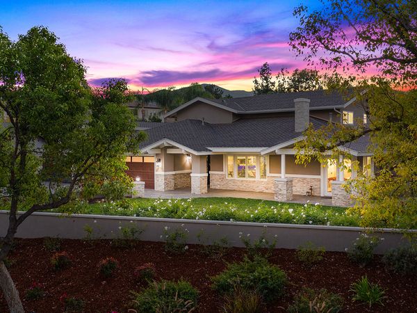 image of California backyard at sunset