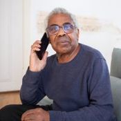 older man on the phone