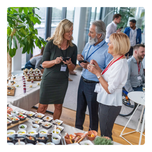 group of coworkers networking 