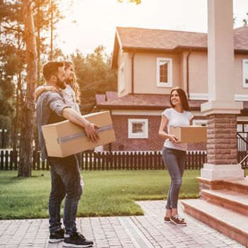 Family moving into their new home