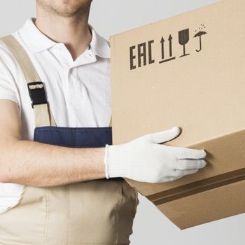 Mover holding a box