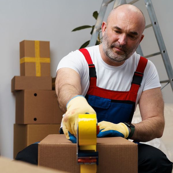 professional mover packing boxes