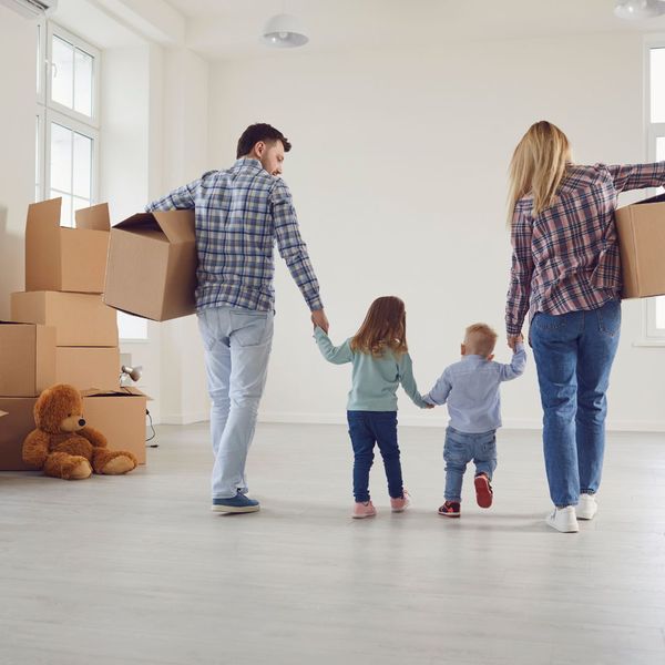 family moving into new home