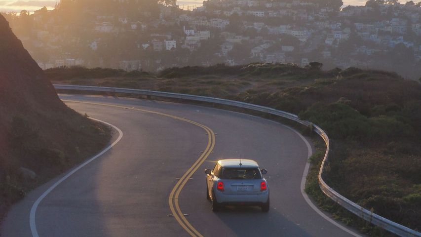 car driving on road