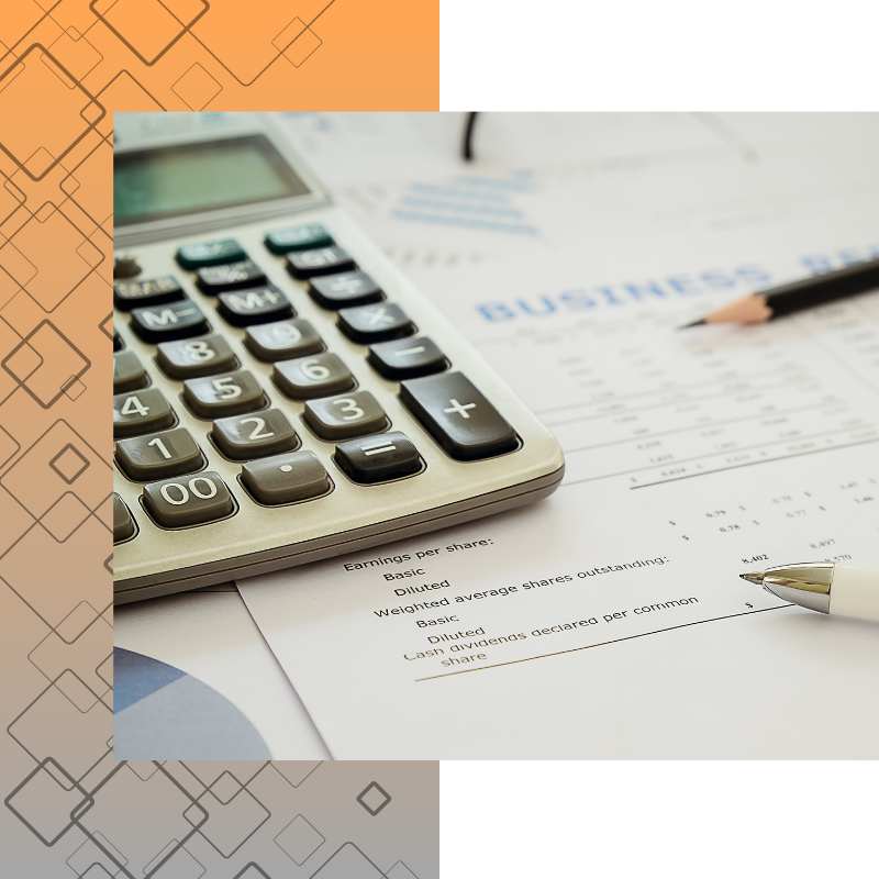 calculator, business budget paperwork