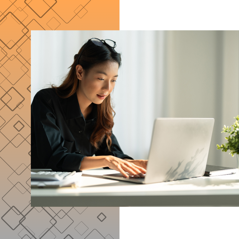 young woman entrepreneur using laptop