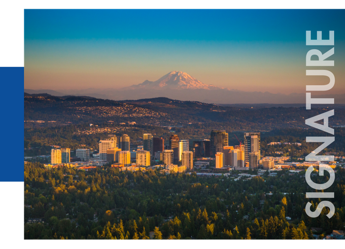 Bellevue, WA skyline.