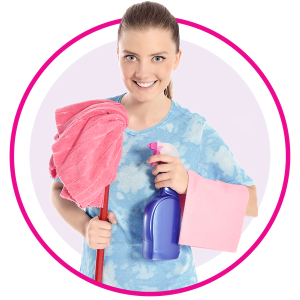 image of a cleaning woman