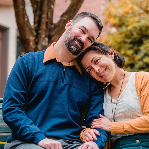 couple sitting on a bench