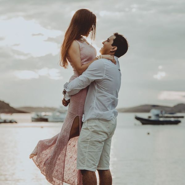 A man and woman on the beach. A man and woman on the beach.