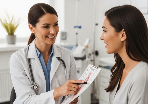 Doctor Explaining Medical Report to Patient