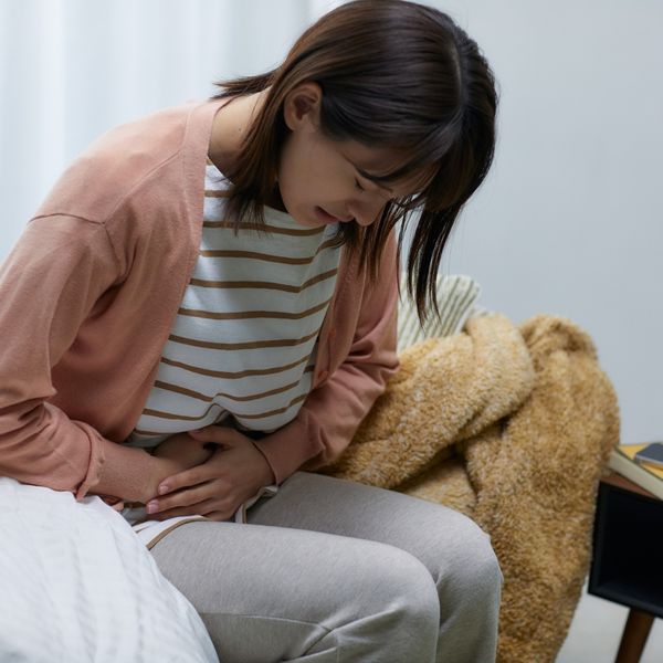woman with stomach pain