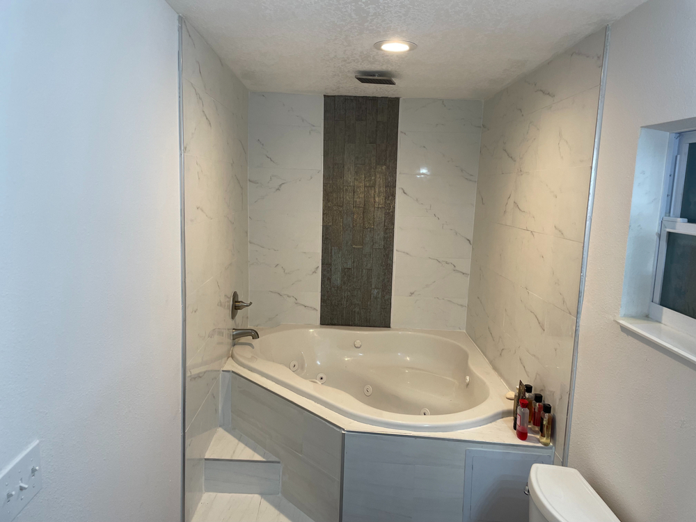 remodeled bathtub and shower