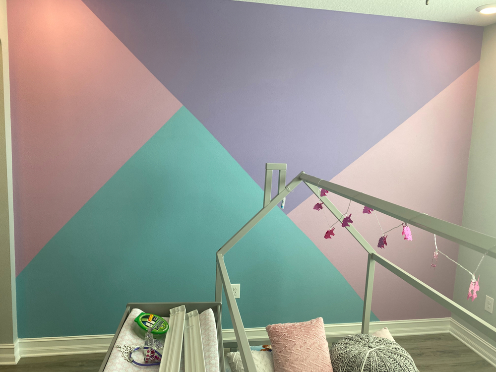 painted childs room accent wall