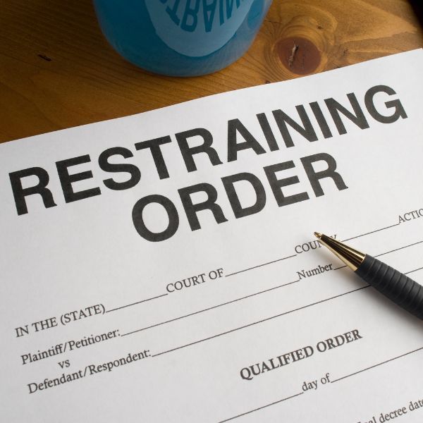 A document of a restraining order