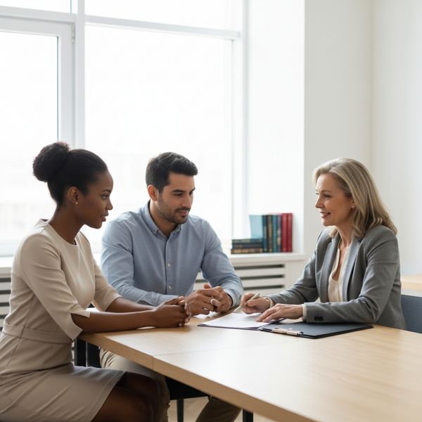 A couple meeting with a professional legal advisor A couple meeting with a professional legal advisor