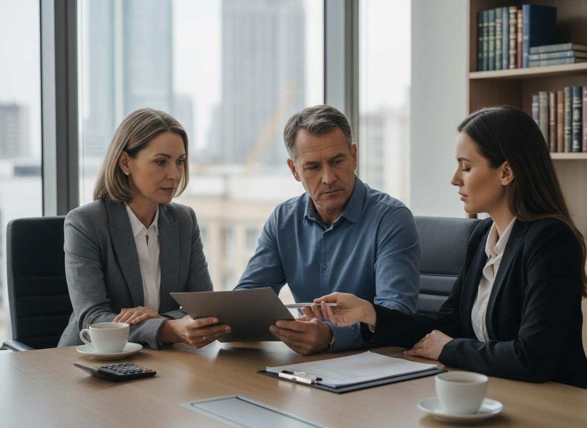 Financial Professionals Discussing Documents