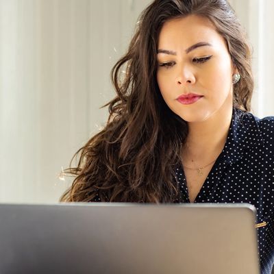 Woman at a computer