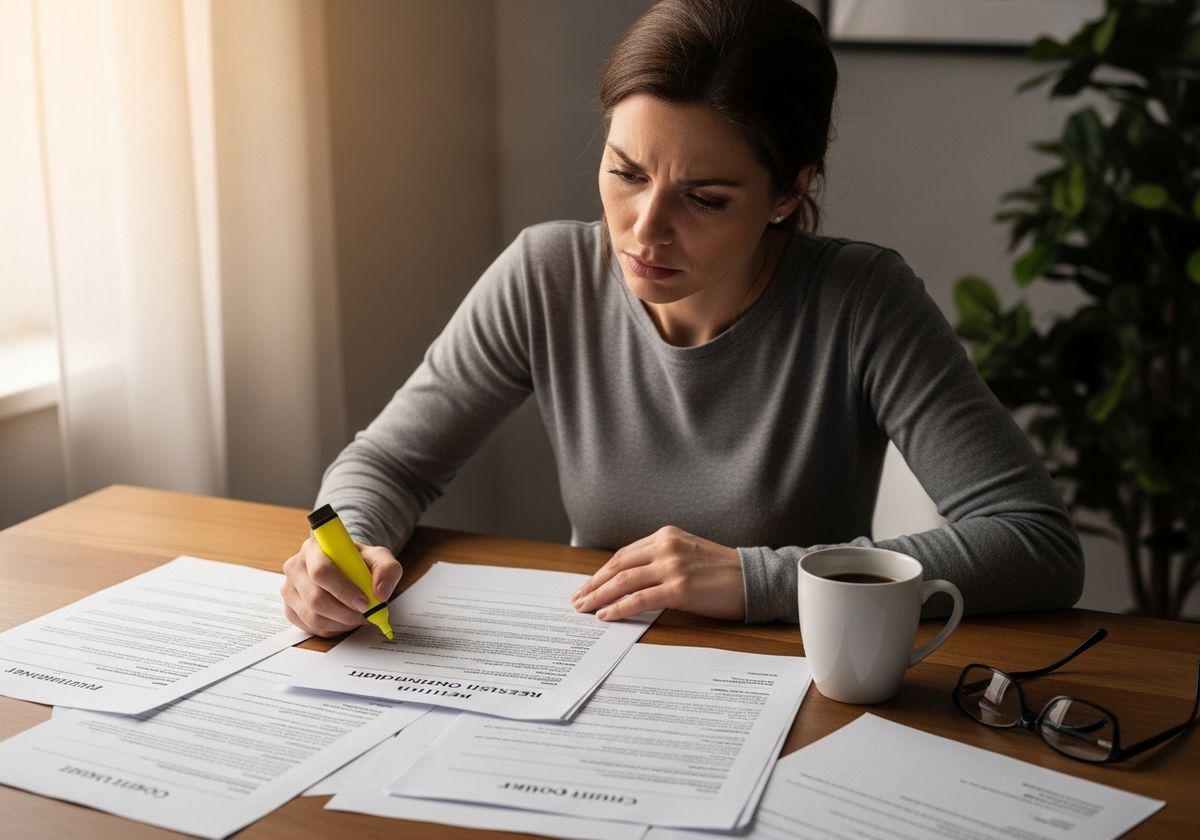 Woman Reviewing Legal Documents with Highlighter