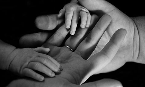 photo of a family's hands