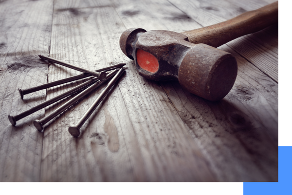 hammer and nails. hammer and nails.