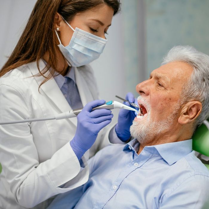 older man at dentist