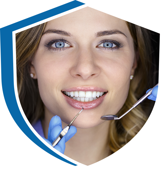 woman smiling with dental tools