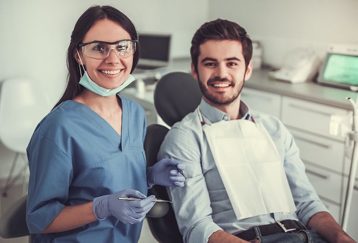 patient and oral hygienist 