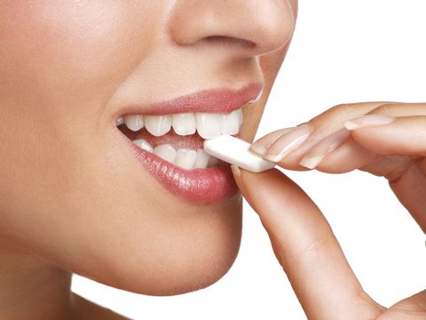 woman eating gum