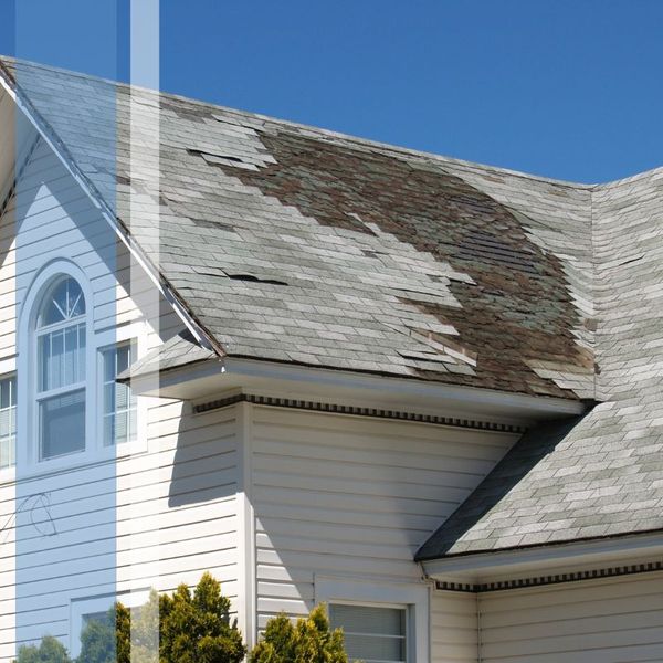 section of bad roofing shingles 