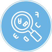 magnifying glass over letters