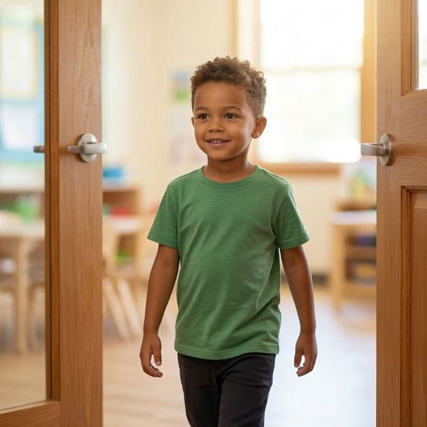 walking into classroom