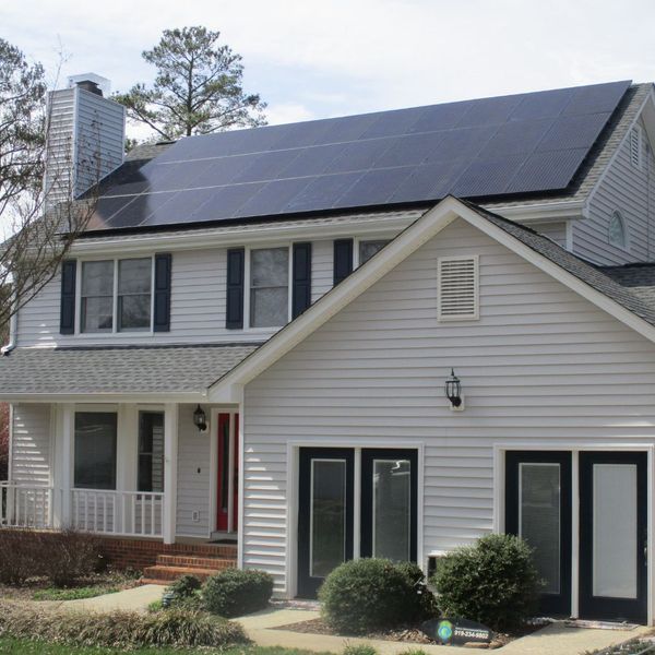 home with a newly installed solar roof