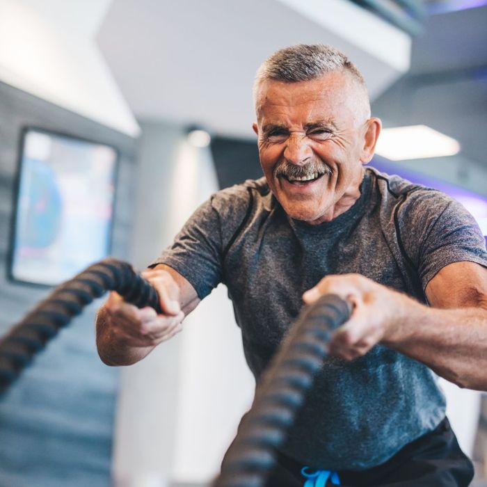 older man working out