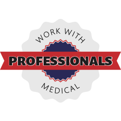 Work with medical professionals badge Work with medical professionals badge