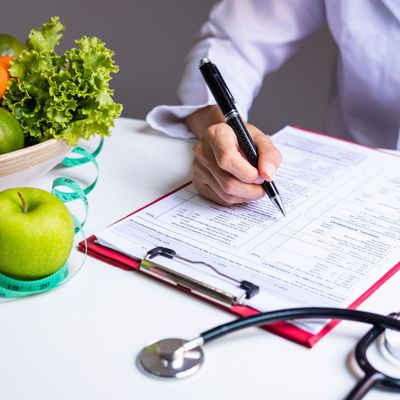 Person gathering data about vegetables, could be a doctor