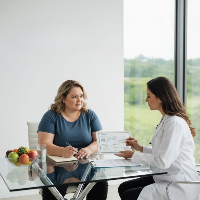 going over test results