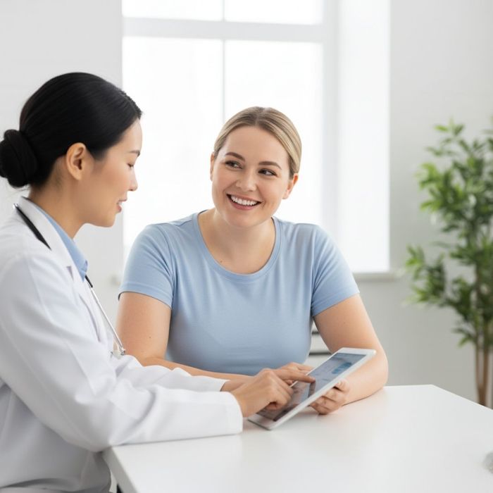 having a medical consultation 