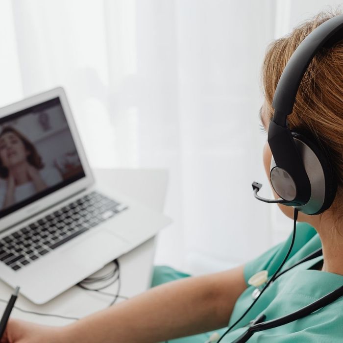 Nurse on a virtual consultation