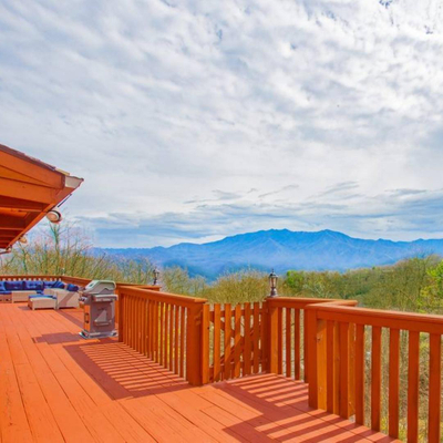 Great Smoky Mountains view from cabin deck