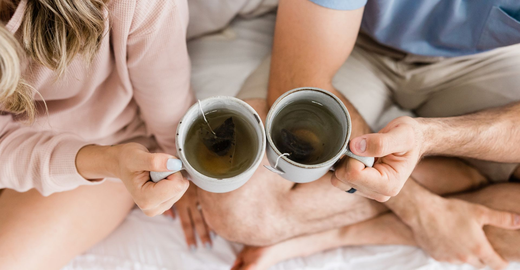 couple drinking hot tea