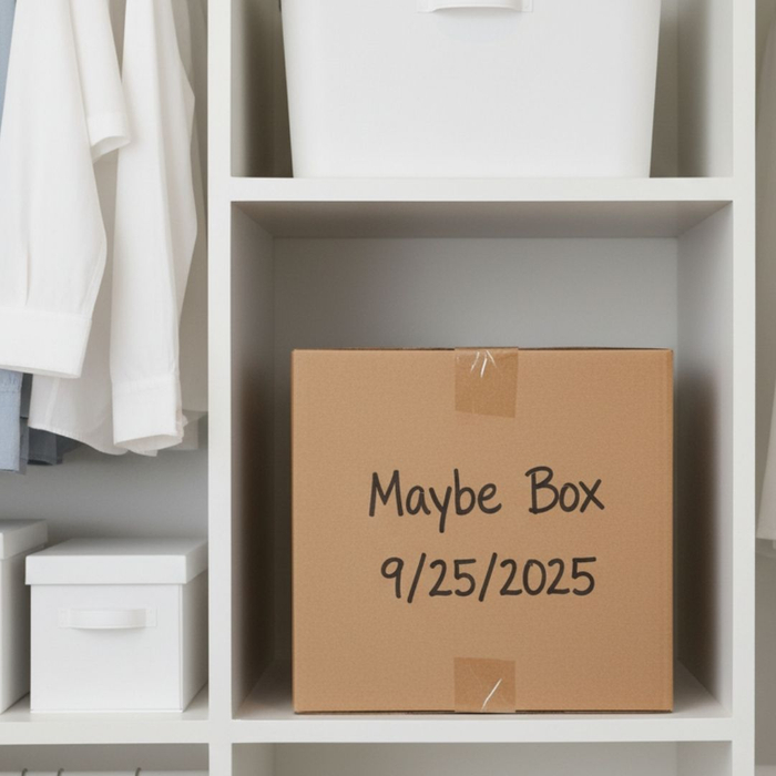 A "Maybe Box" dated and sealed