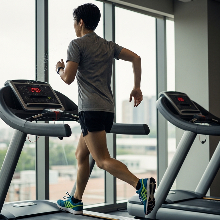 person runing on a treadmill
