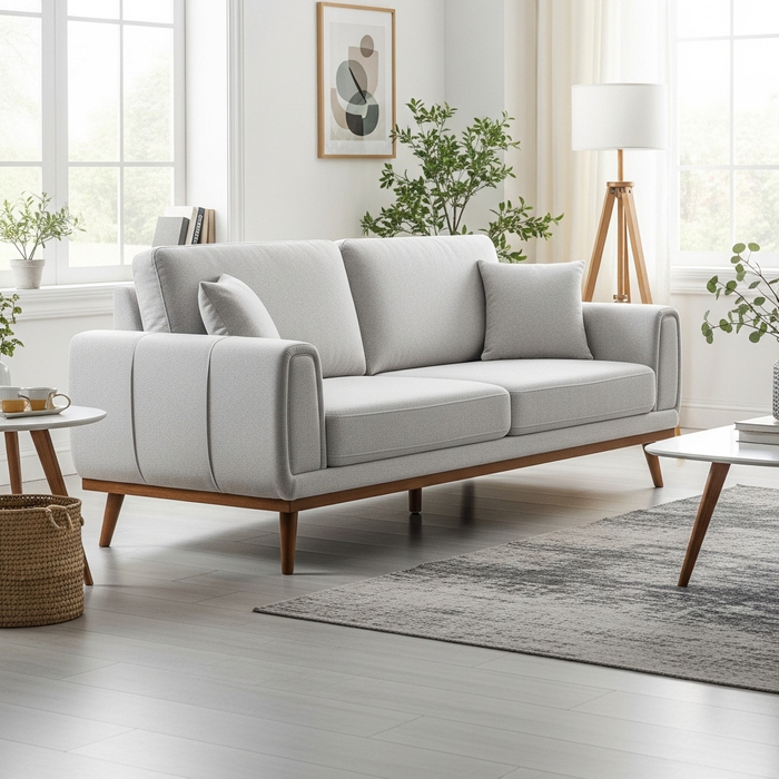 Close-up of modern furniture with legs to create a sense of floor space