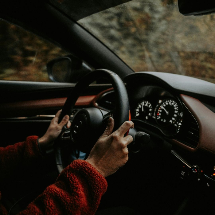 person driving a car