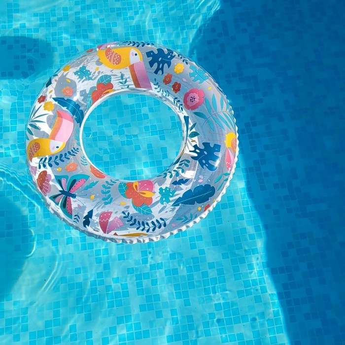 inner tube in a pool